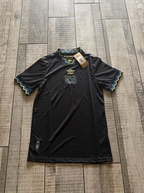 Umbro El Salvador Soccer Jersey Black Blue Yellow Small Officially Licensed